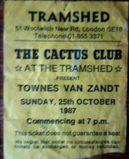 1987-10-25 -the Tramshed Club-London England