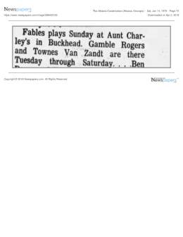 1978-01-17  until 21 Aunt Charleys-Buckhead-GA