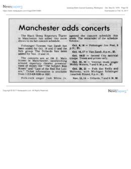 1978-10-16  and 17 the Black Sheep Repertory Theater-Manchester-MI