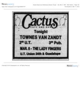 1984-03-03  the Cactus Cafe-Austin-TX