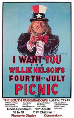 1984-07-04  Townes played a tweener at Willie Nelsons Picnic