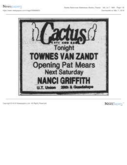 1984-07-07  the Cactus Cafe-Austin-TX 2