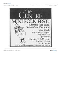 1986-08-07  Mini Folk Fest at the Centre at the Max Bell Theatre-Edmonton-CANADA