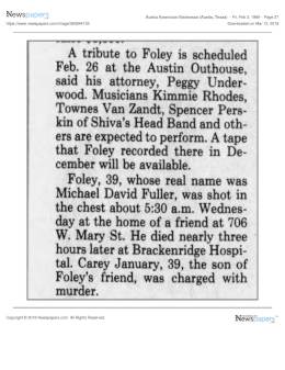 1989-02-26  the Austin Outhouse a tribute to Blaze Foley