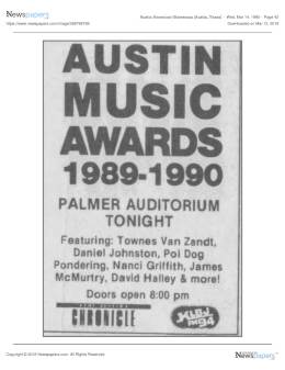 1990-03-14  Austin Music Awards at the Palmer Auditorium-Austin-TX