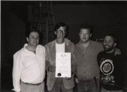 1990-xx-xx -Kevin Eggers-TvZ-Steve Mendel-Harold Eggers at Fire Station Studio-San Marcos-TX