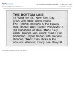 1995-11-06  the Bottom Line-New York-NY