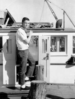  A very young Guy Clark working at a boat yard