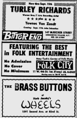 1969-09-11  12 13 14 15 TvZ at the Bitter End New York NY withTurley Richards