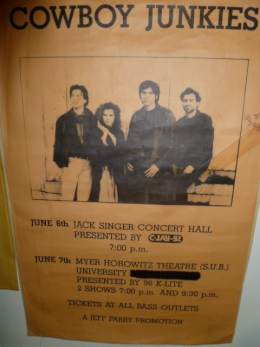 1990-06-06  Cowboy Junkies at Jack Singer Theatre Calgery poster