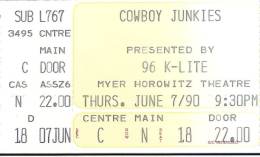 1990-06-07  Ticket Cowboy Junkies and Townes Van Zandt