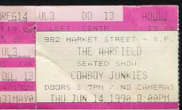 1990-06-14  Cowboy Junkies Tour the Warfield San Francisco CA