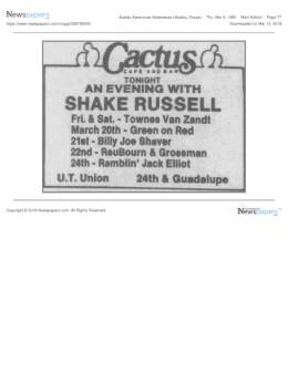 1990-03-09 and 10 Cactus Cafe-Austin-TX