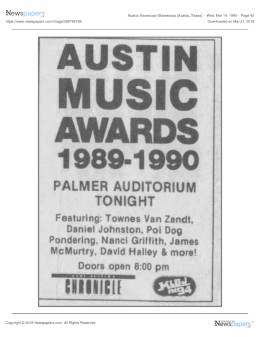 1990-03-14 the Palmer Auditorium-Austin-TX