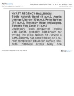 1990-03-15 Hyatt Regency Ballroom at the South By Southwest Festival-Austin-TX
