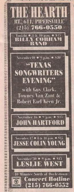 1990-11-10 Hearth-Pippersville-NC-with Guy Clark and Robert Earl Keen