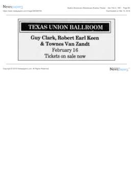 1991-02-16 The Texas Union Ballroom-Austin TX