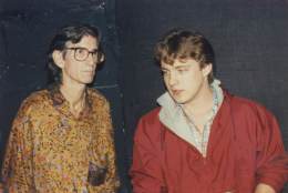 1991-12-01 with John Nova Lomax at Michael Moses Scrivener funeral benefit at 12th and Porter-Nashville-TN