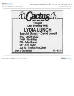 1993-08-13 the Cactus Cafe-Austin-TX