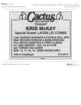 1994-03-12 Cactus Cafe-Austin-TX