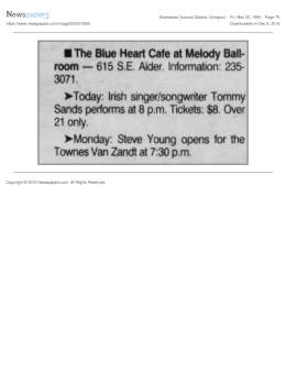 1994-05-23 the Blue Heart Cafe at Melody Ballroom-Portland-OR