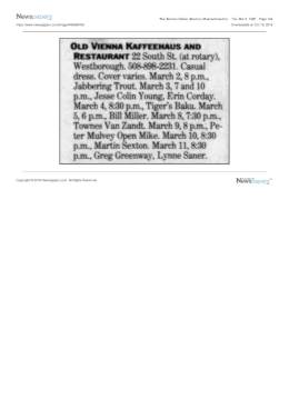 1995-03-08 the Old Vienna Coffeehaus and Restaurant-Westborough-MA