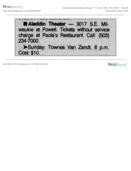 1995-10-08 Alladin Theater